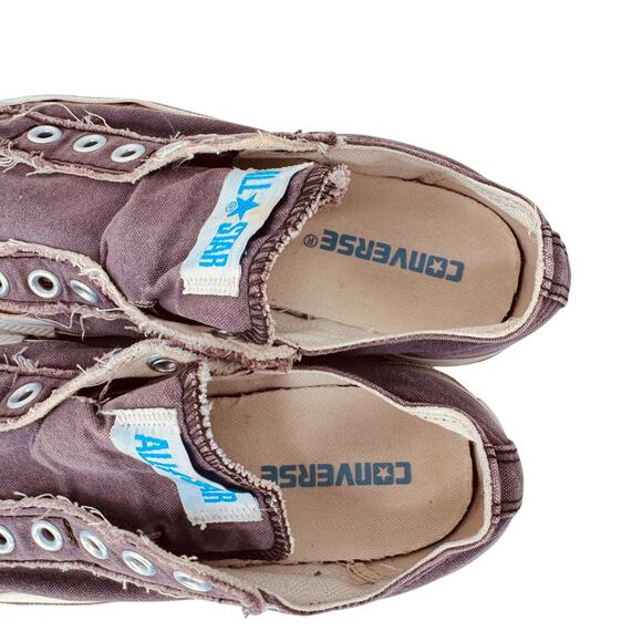 Converse All Star No Lace Low Top Sneakers Unisex Size M5/W7 Brown Round Toe - Picture 8 of 10